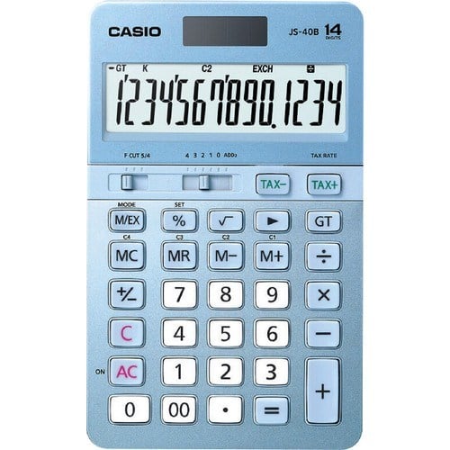 Casio JS-40B-Mavi Profesyonel 14 Hane Masa Üstü Hesap Makinesi