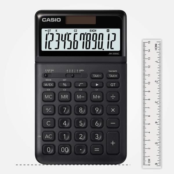 Casio JW-200SC-BK 12 Hane Siyah Masa Üstü Hesap Makinesi