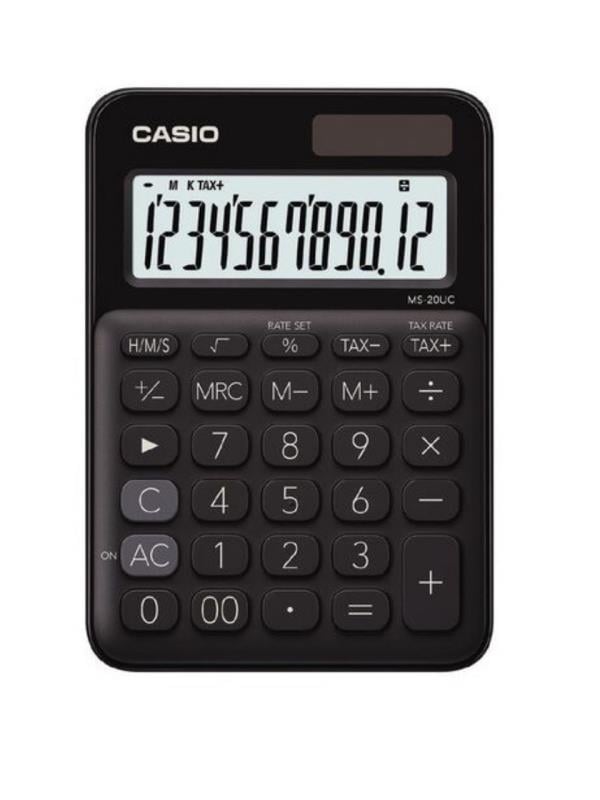 Casio MS-20UC-BK 12 Hane Siyah Masa Üstü Hesap Makinesi