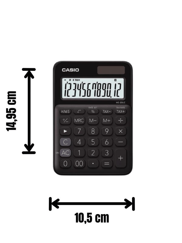 Casio MS-20UC-BK 12 Hane Siyah Masa Üstü Hesap Makinesi