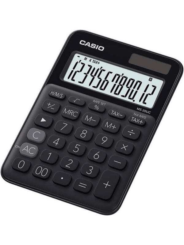 Casio MS-20UC-BK 12 Hane Siyah Masa Üstü Hesap Makinesi