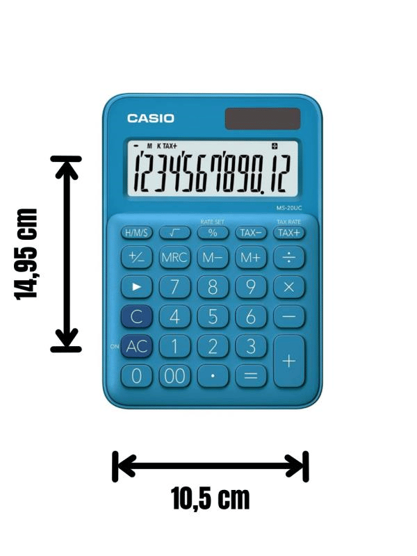 Casio MS-20UC-BU 12 Haneli Mavi Masaüstü Hesap Makinesi 