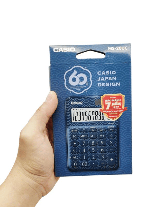 Casio MS-20UC-JBU 12 Hane Lacivert Desenli Masa Üstü Hesap Makinesi
