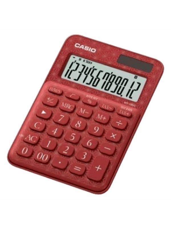 Casio MS-20UC-JRD 12 Hane Kırmızı Desenli Masa Üstü Hesap Makinesi