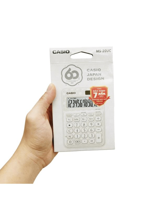 Casio MS-20UC-JWE 12 Hane Beyaz Desenli Masa Üstü Hesap Makinesi