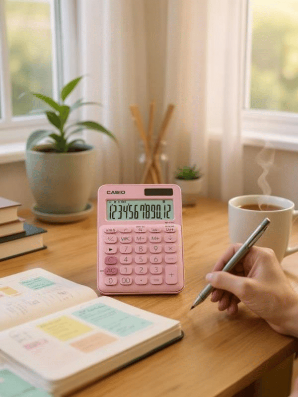 Casio MS-20UC-PK 12 Hane Açık Pembe Masa Üstü Hesap Makinesi