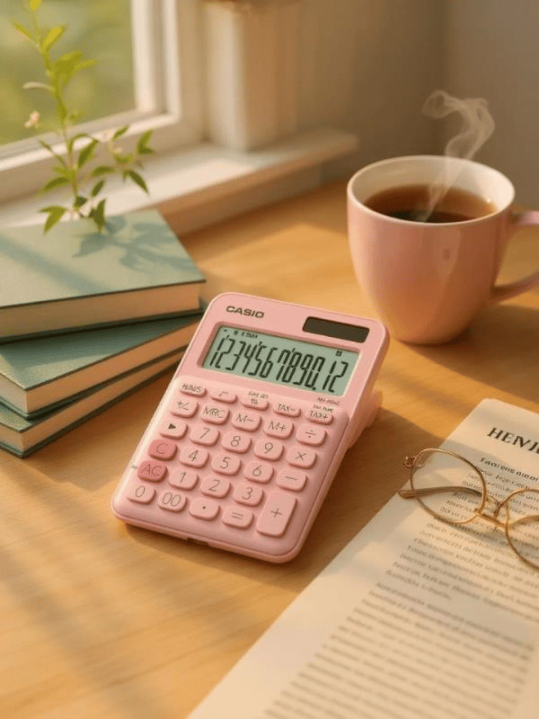 Casio MS-20UC-PK 12 Hane Açık Pembe Masa Üstü Hesap Makinesi