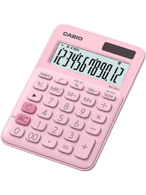 Casio MS-20UC-PK 12 Hane Açık Pembe Masa Üstü Hesap Makinesi