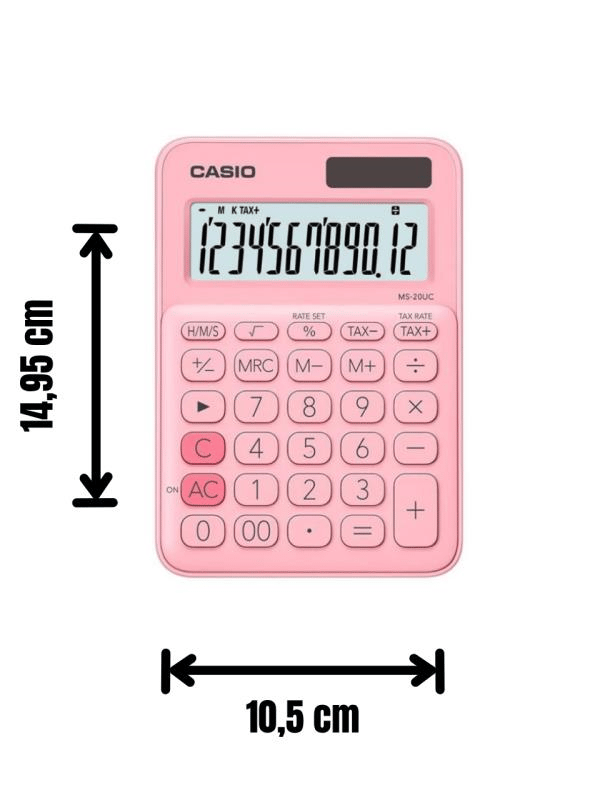 Casio MS-20UC-PK 12 Hane Açık Pembe Masa Üstü Hesap Makinesi