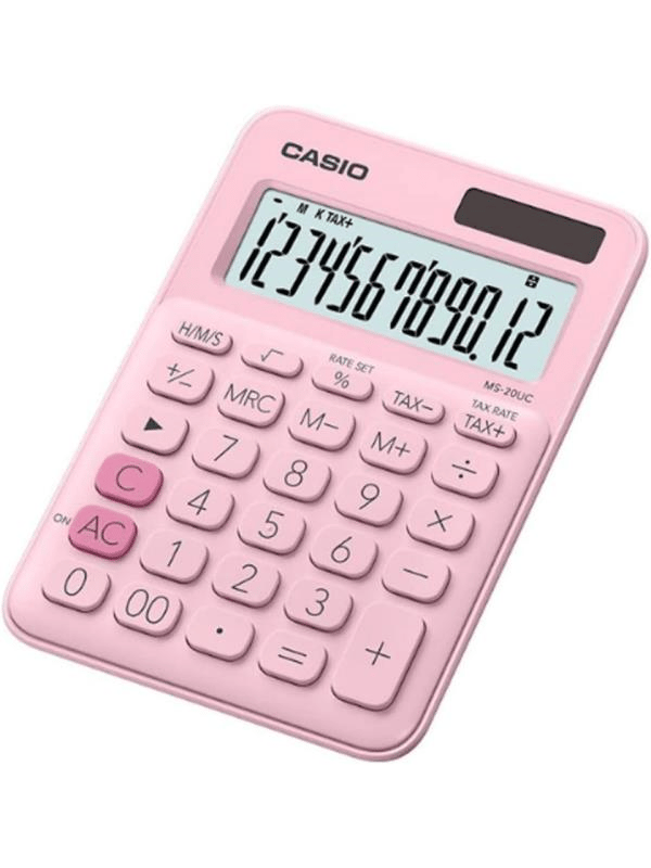 Casio MS-20UC-PK 12 Hane Açık Pembe Masa Üstü Hesap Makinesi