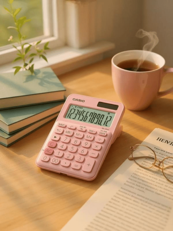 Casio MS-20UC-PK 12 Hane Açık Pembe Masa Üstü Hesap Makinesi