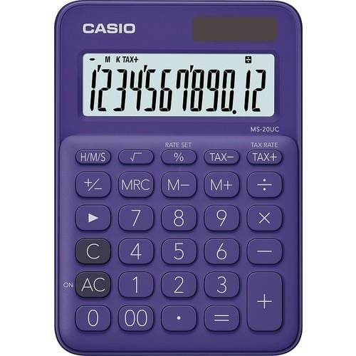 Casio MS-20UC-PL 12 Haneli Mor Masaüstü Hesap Makinesi 
