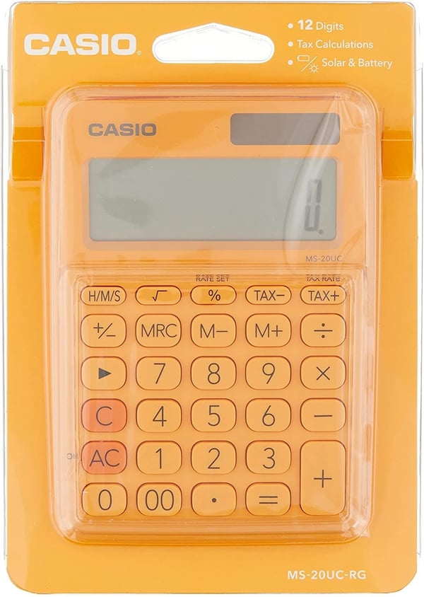 Casio MS-20UC-RG 12 Hane Turuncu Masa Üstü Hesap Makinesi