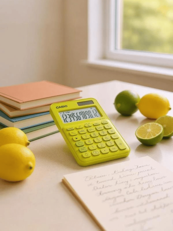 Casio MS-20UC-YG 12 Hane Çim Yeşil Masa Üstü Hesap Makinesi