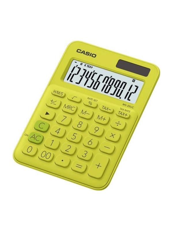 Casio MS-20UC-YG 12 Hane Çim Yeşil Masa Üstü Hesap Makinesi
