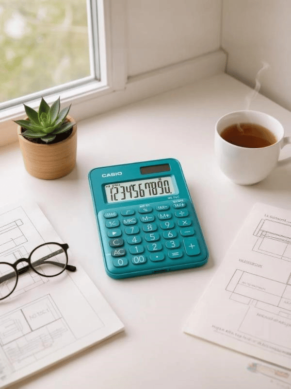 Casio MS-7UC-BU 10 Hane Mavi Masa Üstü Hesap Makinesi