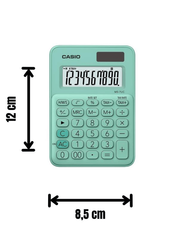 Casio MS-7UC-GN 10 Hane Yeşil Masa Üstü Hesap Makinesi