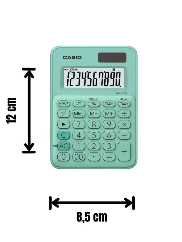 Casio MS-7UC-GN 10 Hane Yeşil Masa Üstü Hesap Makinesi