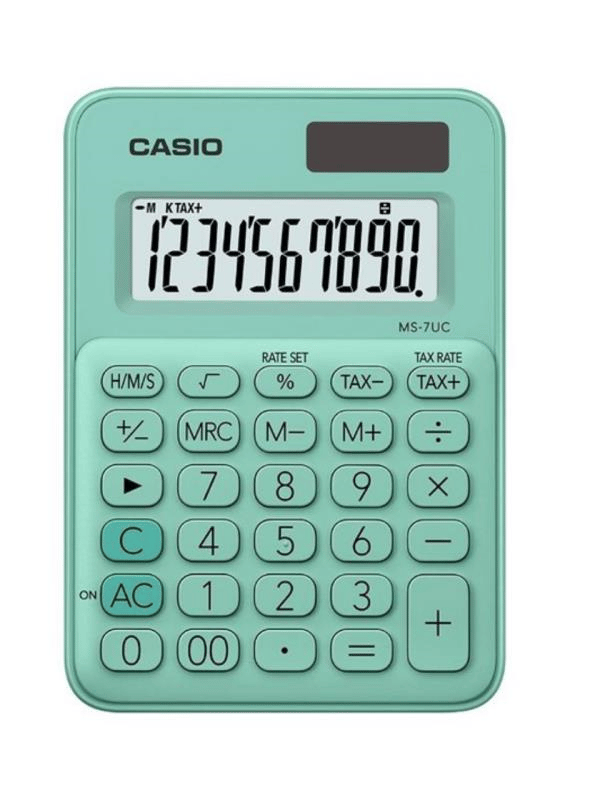 Casio MS-7UC-GN 10 Hane Yeşil Masa Üstü Hesap Makinesi