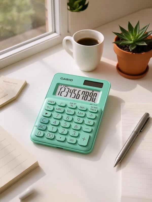 Casio MS-7UC-GN 10 Hane Yeşil Masa Üstü Hesap Makinesi