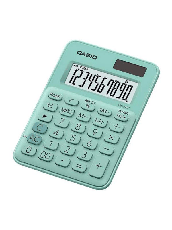 Casio MS-7UC-GN 10 Hane Yeşil Masa Üstü Hesap Makinesi