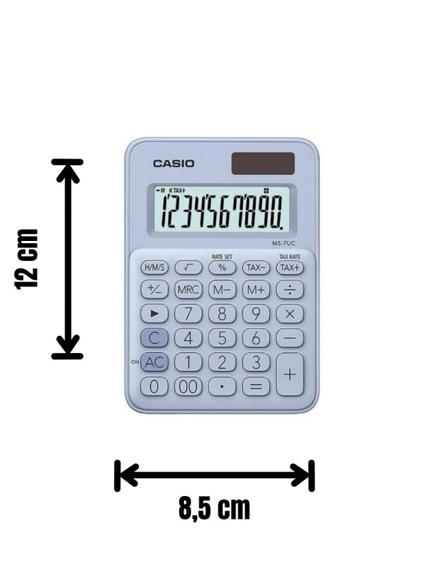 Casio MS-7UC-LB 10 Hane Açık Mavi Masa Üstü Hesap Makinesi