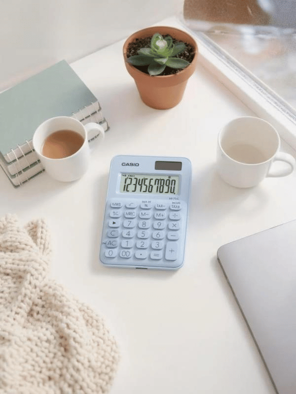 Casio MS-7UC-LB 10 Hane Açık Mavi Masa Üstü Hesap Makinesi