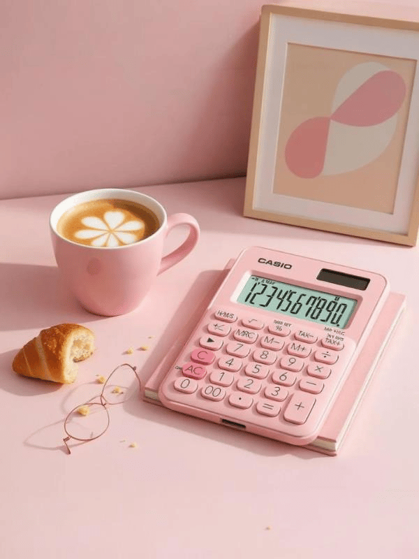 Casio MS-7UC-PK 10 Hane Açık Pembe Masa Üstü Hesap Makinesi