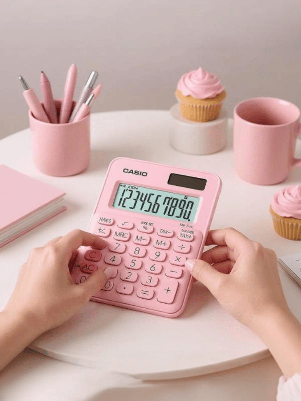 Casio MS-7UC-PK 10 Hane Açık Pembe Masa Üstü Hesap Makinesi