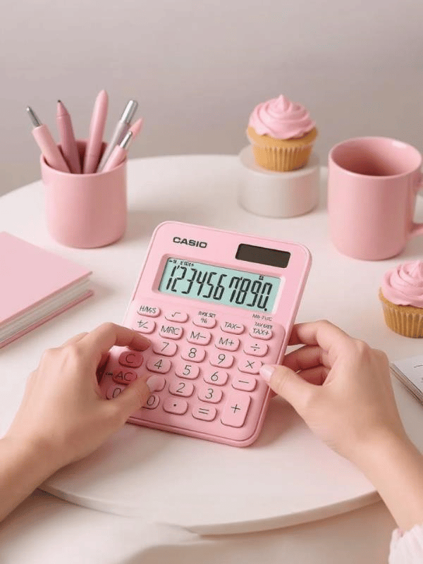 Casio MS-7UC-PK 10 Hane Açık Pembe Masa Üstü Hesap Makinesi