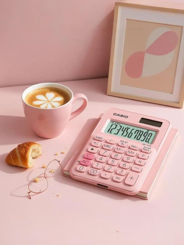 Casio MS-7UC-PK 10 Hane Açık Pembe Masa Üstü Hesap Makinesi