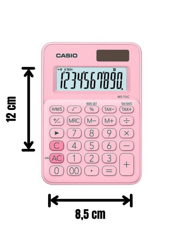 Casio MS-7UC-PK 10 Hane Açık Pembe Masa Üstü Hesap Makinesi