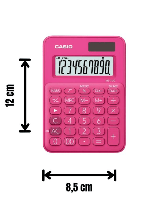Casio MS-7UC-RD 10 Hane Pembe Masa Üstü Hesap Makinesi