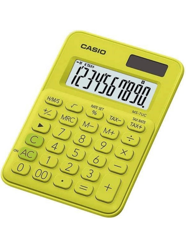 Casio MS-7UC-YG 10 Haneli Çim Yeşili Masaüstü Hesap Makinesi