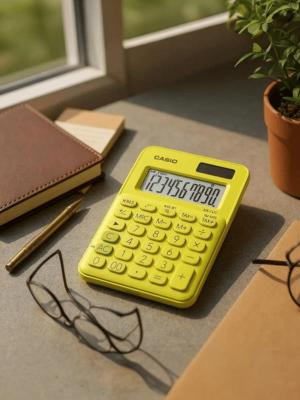Casio MS-7UC-YG 10 Haneli Çim Yeşili Masaüstü Hesap Makinesi