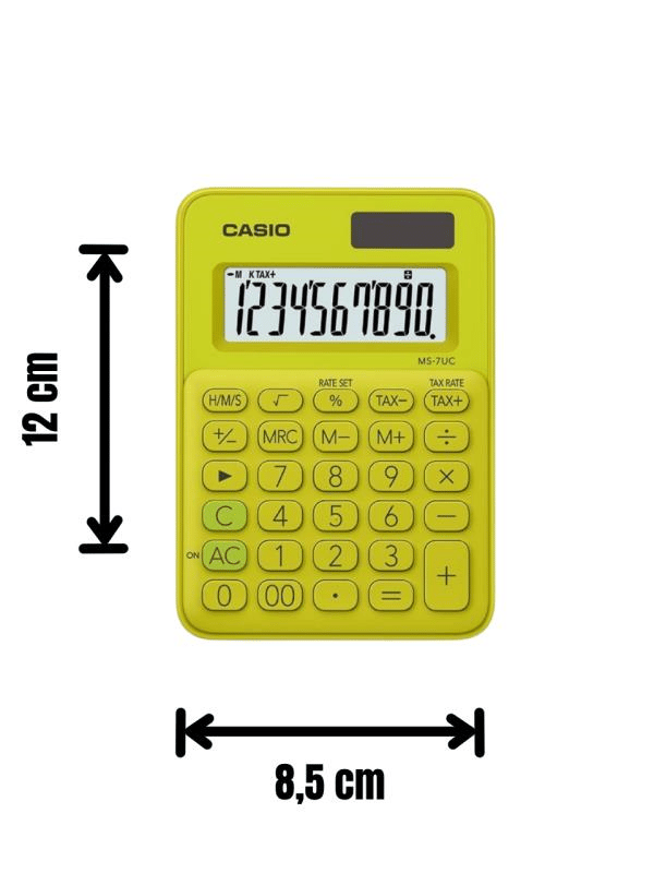 Casio MS-7UC-YG 10 Haneli Çim Yeşili Masaüstü Hesap Makinesi
