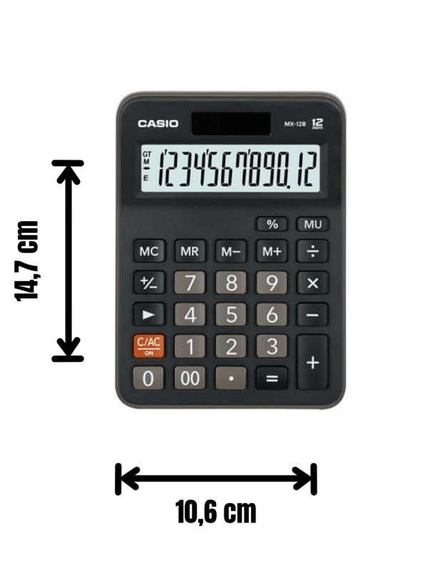 Casio MX-12B 12 Haneli Masa Tipi Hesap Makinesi – Geniş Ekranlı, Çift Güç Kaynaklı, Dayanıklı Tasarım
