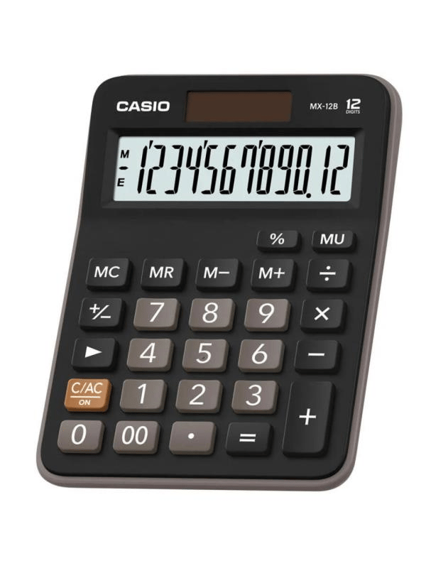 Casio MX-12B 12 Haneli Masa Tipi Hesap Makinesi – Geniş Ekranlı, Çift Güç Kaynaklı, Dayanıklı Tasarım