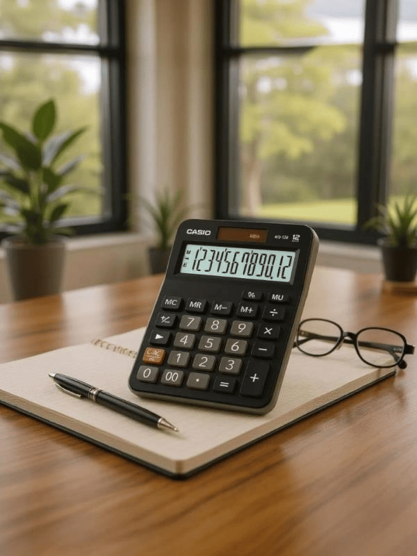 Casio MX-12B 12 Haneli Masa Tipi Hesap Makinesi – Geniş Ekranlı, Çift Güç Kaynaklı, Dayanıklı Tasarım