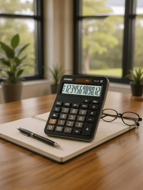 Casio MX-12B 12 Haneli Masa Tipi Hesap Makinesi – Geniş Ekranlı, Çift Güç Kaynaklı, Dayanıklı Tasarım