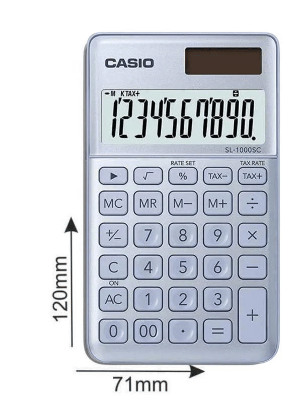 Casio SL-1000SC-BU Cep Tipi 10 Hane Mavi Hesap Makinesi