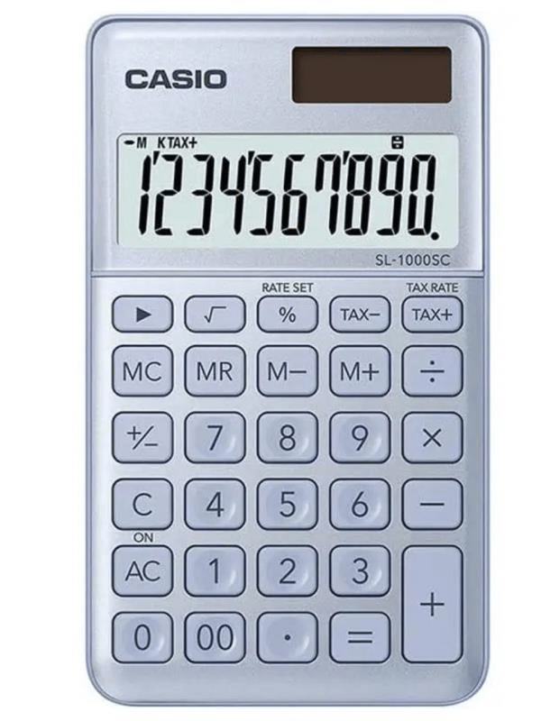 Casio SL-1000SC-BU Cep Tipi 10 Hane Mavi Hesap Makinesi