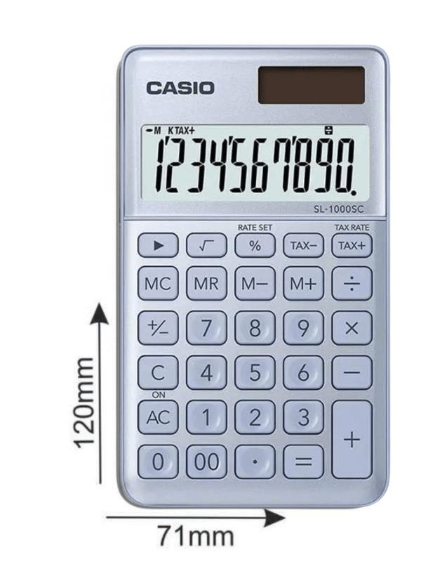 Casio SL-1000SC-BU Cep Tipi 10 Hane Mavi Hesap Makinesi