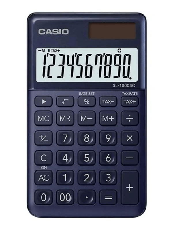 Casio SL-1000SC-NY 10 Haneli Lacivert Cep Tipi Hesap Makinesi 