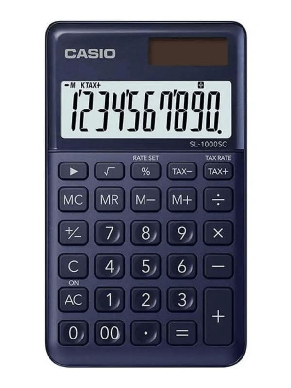 Casio SL-1000SC-NY 10 Haneli Lacivert Cep Tipi Hesap Makinesi 