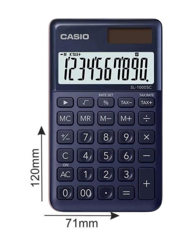 Casio SL-1000SC-NY 10 Haneli Lacivert Cep Tipi Hesap Makinesi 