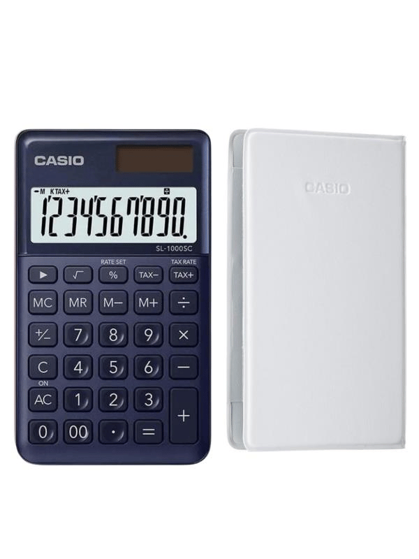 Casio SL-1000SC-NY 10 Haneli Lacivert Cep Tipi Hesap Makinesi 