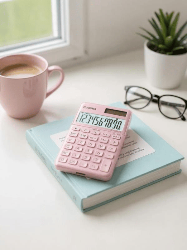 Casio SL-1000SC-PK Cep Tipi 10 Hane Pembe Hesap Makinesi