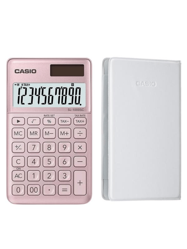 Casio SL-1000SC-PK Cep Tipi 10 Hane Pembe Hesap Makinesi