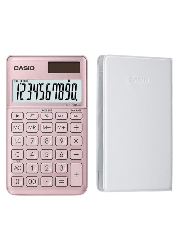 Casio SL-1000SC-PK Cep Tipi 10 Hane Pembe Hesap Makinesi